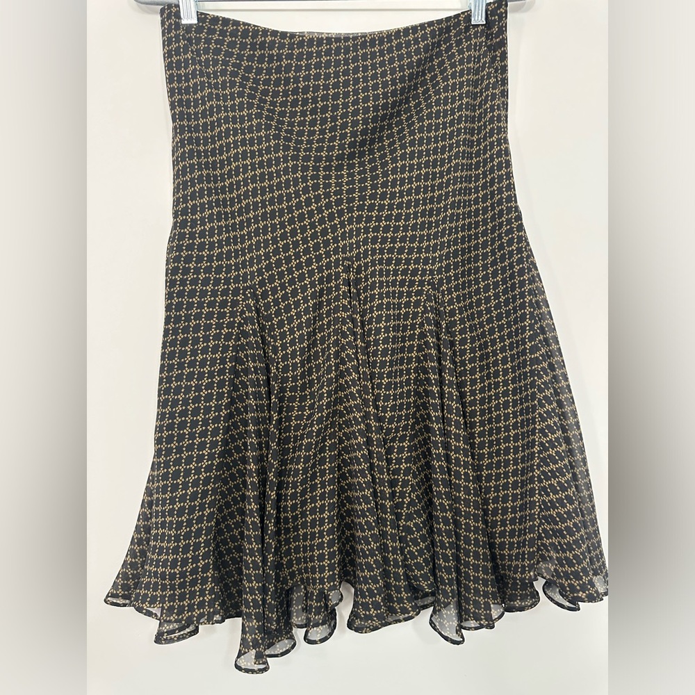 Lauren Ralph Lauren (green label) trumpet flowy skirt geometric pattern size med